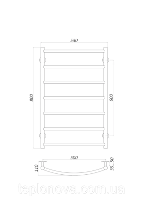Полотенцесушитель Нержавейка UNIO 800x530-7 Лесенка Дуга Черновцы