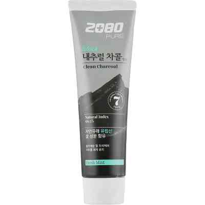 Зубная паста Aekyung 2080 Pure Black Clean Charcoal Fresh Mint 125 г (8801046328903) Винница