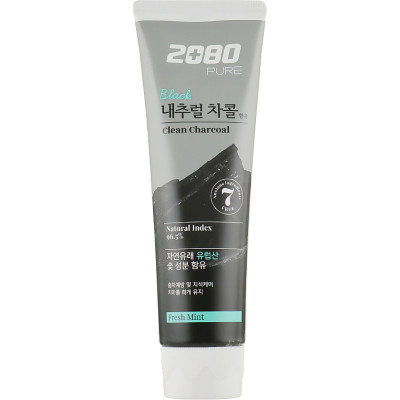 Зубная паста Aekyung 2080 Pure Black Clean Charcoal Fresh Mint 125 г (8801046328903) Винница - изображение 1