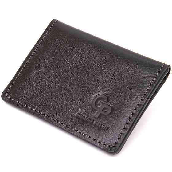 Шкіряна обкладинка для автодокументів GRANDE PELLE 11495 Чорний Київ