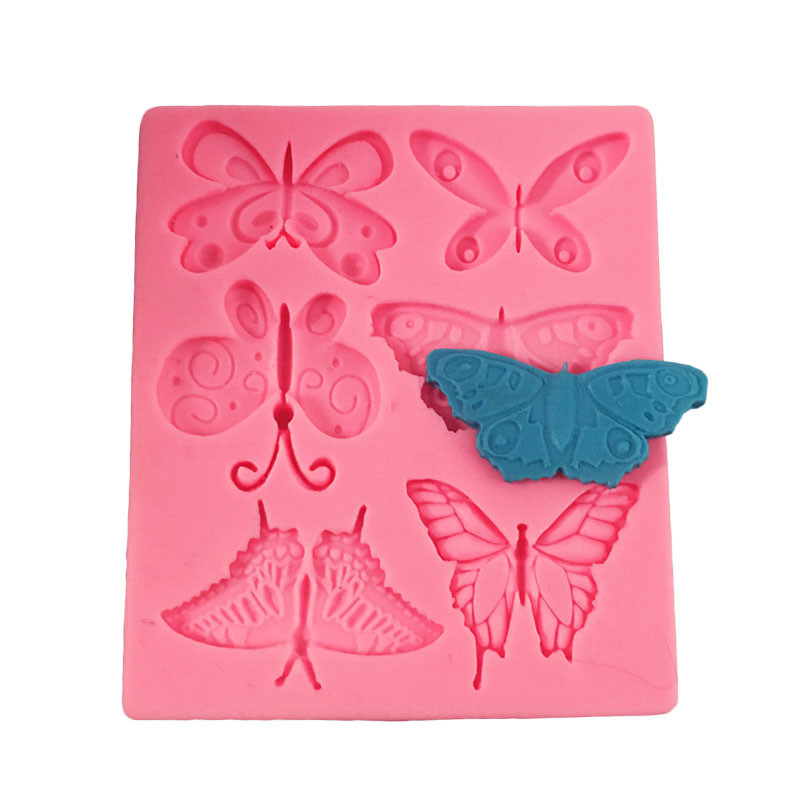 Молд силиконовый Бабочки 89 на 108 мм розовый Киев - изображение 4
