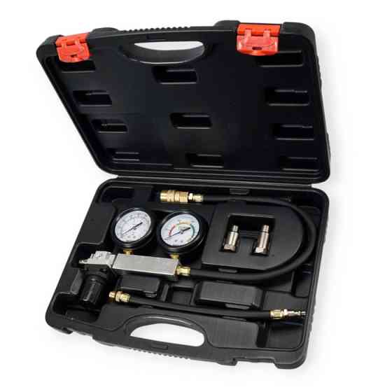 Тестер герметичності циліндрів 2 манометри, 7 бар, індикатор витоку, перехідники Yato Мукачево
