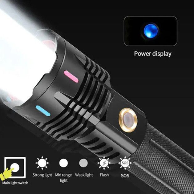 Професійний тактичний ліхтарик, Ліхтар світлодіодний тактичний, Тактичні ліхтарі акумуляторні SL-28 Львів - фото 6