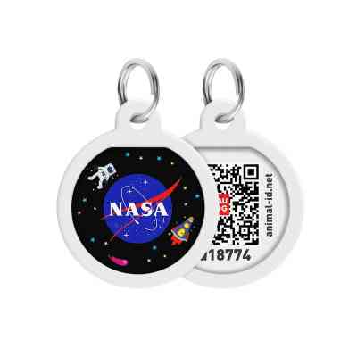 Адресник для тварин WAUDOG Smart ID з QR-паспортом "NASA", коло 25 мм (0625-0147) Вінниця