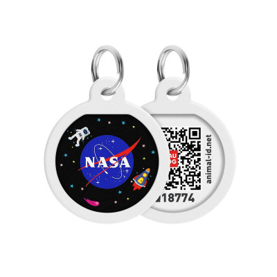 Адресник для животных WAUDOG Smart ID с QR-паспортом "NASA", круг 25 мм (0625-0147) Винница - изображение 5