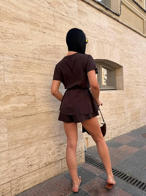 Жіноча романтична вечірня комбінезон-плаття софт Шоколад, 48/52 Одеса - фото 4