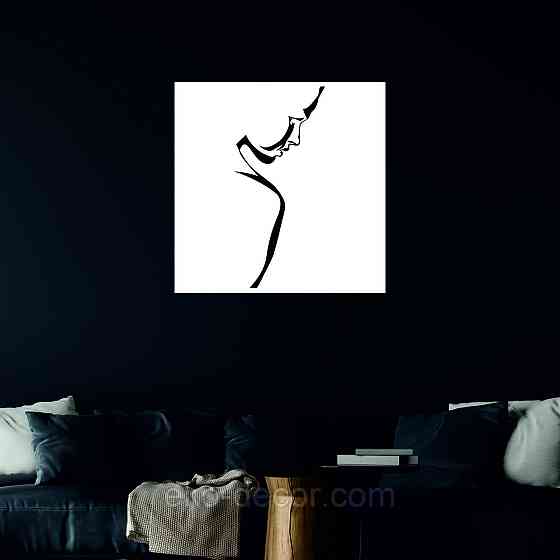 Декоративне настінне Панно «Сілует жінки», Декор на стіну 70*70 см, Білий Київ