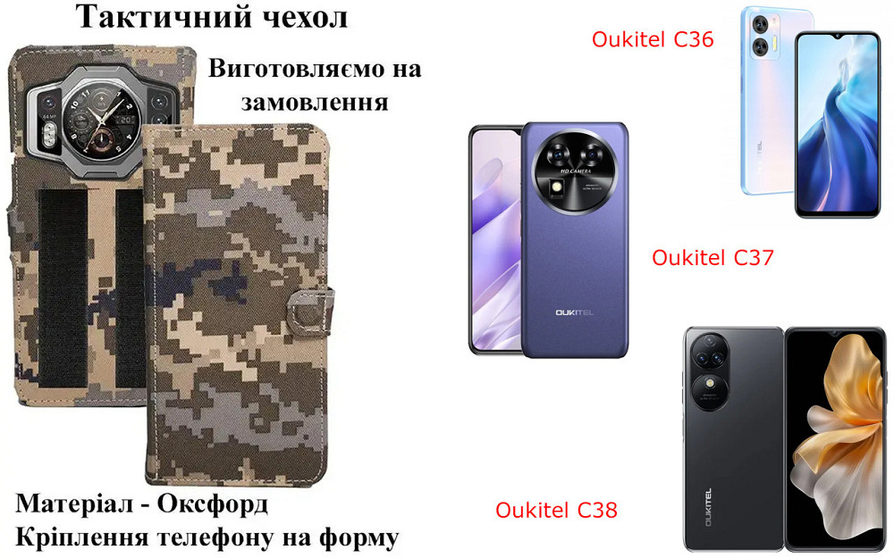 Тактический чехол для Nokia G20, Nokia G21, Nokia G22, крепится к снаряжению на липучке Киев - изображение 1