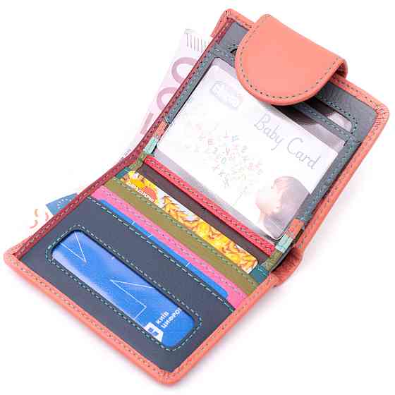 Стильный кожаный кошелек с монетницей снаружи для женщин ST Leather 19458 Оранжевый Киев