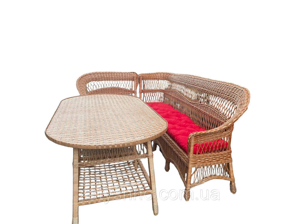 Диван плетеный угловой из лозы  большой с подушкой Киев - изображение 2