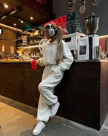 Женский стильный теплый костюм двойка из барашка Одесса