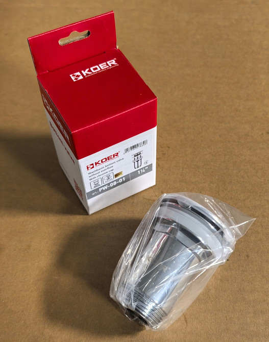 Донный клапан для раковины Koer PW-08-01 1 1/4'' без перелива автоматический СLICK-СLACK (Цвет хром) (KR5786) Киев - изображение 5