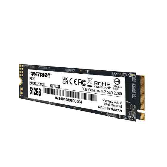 Накопичувач SSD M.2 Patriot P320 512GB NVMe 2280 Gen3.0 x4 3D TLC Київ