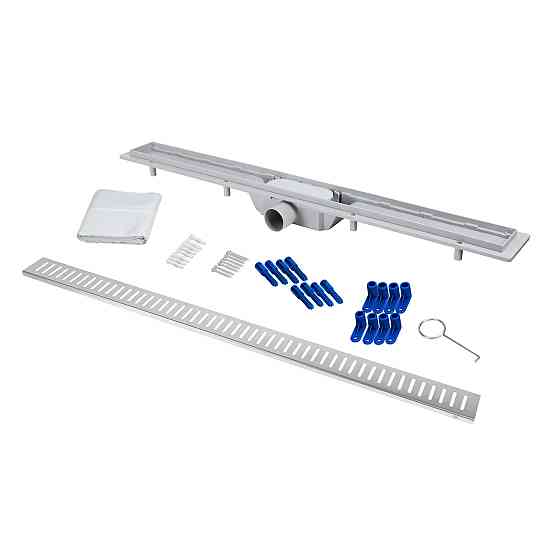 Трап Qtap Dry FA304-900 лінійний із сухим закривом і неіржавкою решіткою 900х73 Київ