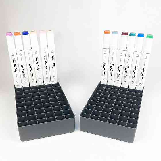 Подставка для маркеров органайзер для канцелярских принадлежностей на 120 ячеек Черная Каменец-Подольский