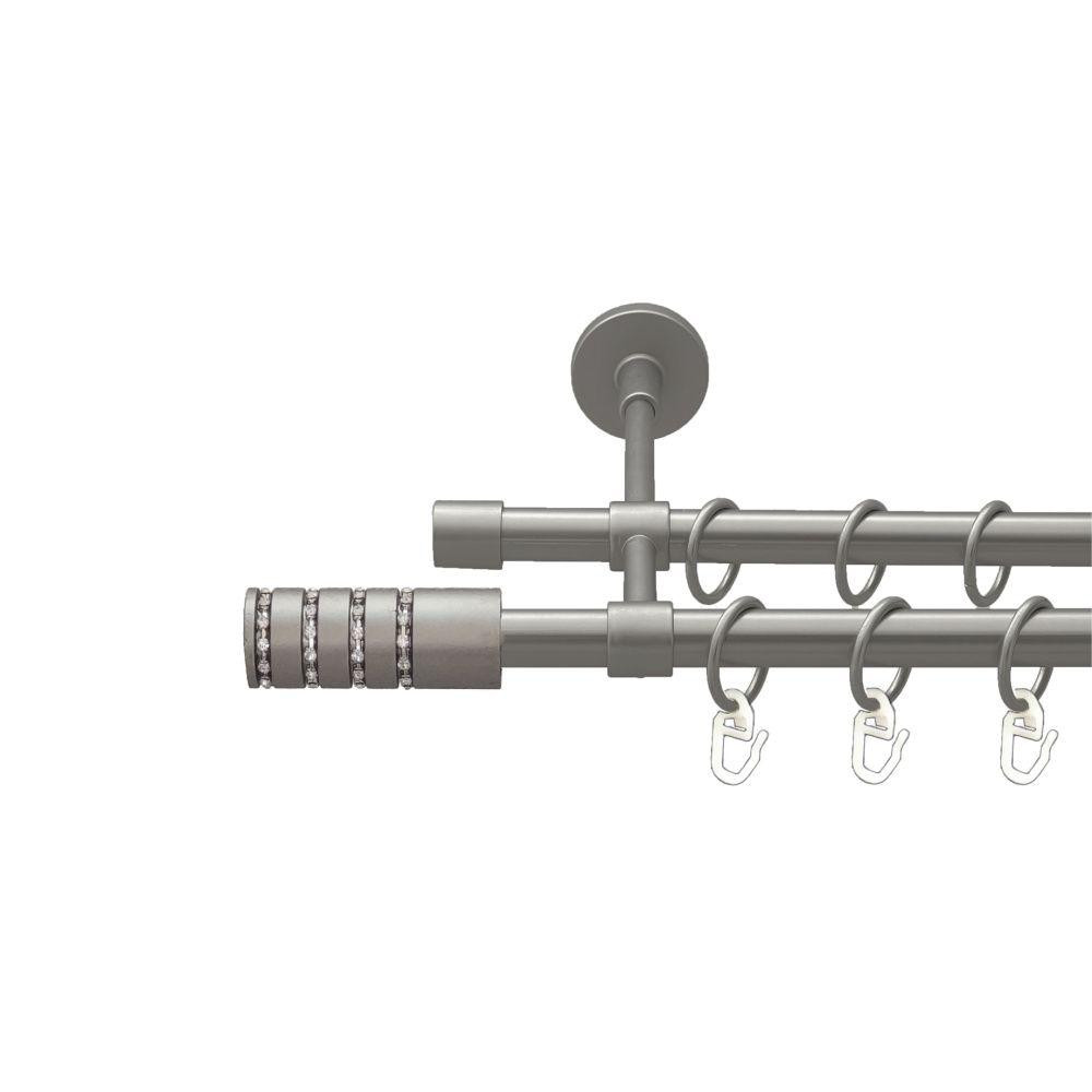 Карниз Orvit Барамелла металевий дворядний закритий гладка труба кільце металеве Сатин 16\16 мм 160 см (00-00022577) Львів - фото 1