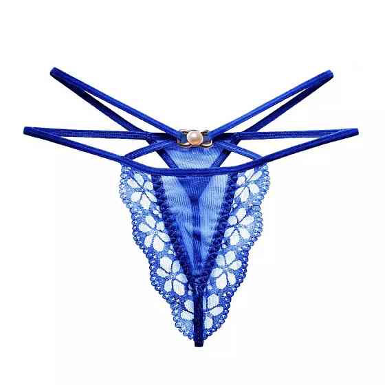 Еротичні стрінги сині - розмір універсальний, резинка до 90см Київ