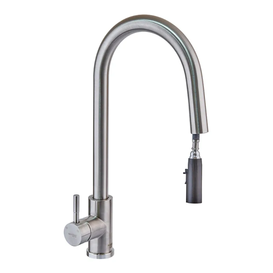 Кухонний змішувач з висувним прихованим душем Mixxus LUX-014 з нержавіючої сталі (MI6231) Харків