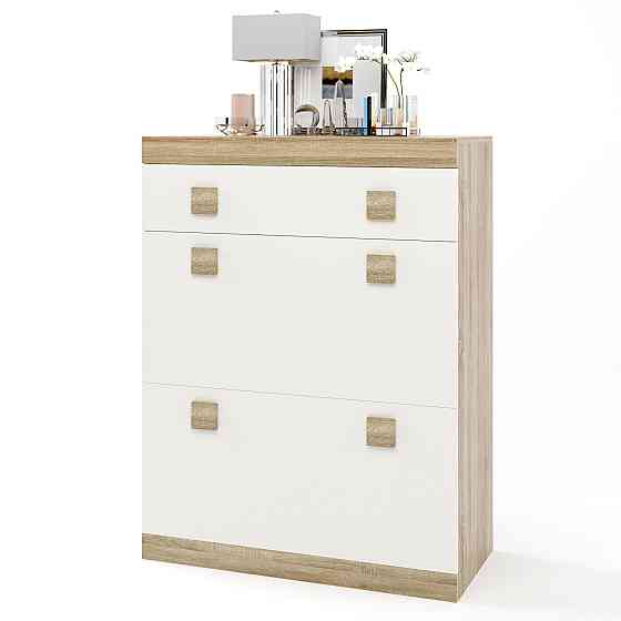 Тумба для взуття Еверест Соната ТО-800 80х38х105.5 дуб сонома + білий (DTM-2213) Дніпро