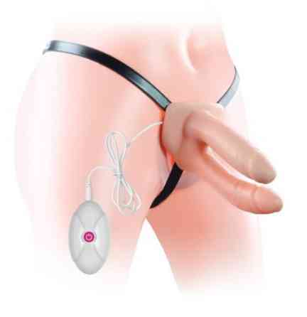 Страпон для подвійного проникнення - Vibrating Unisex Hollow Double Penetration 6" Sex Aura Київ