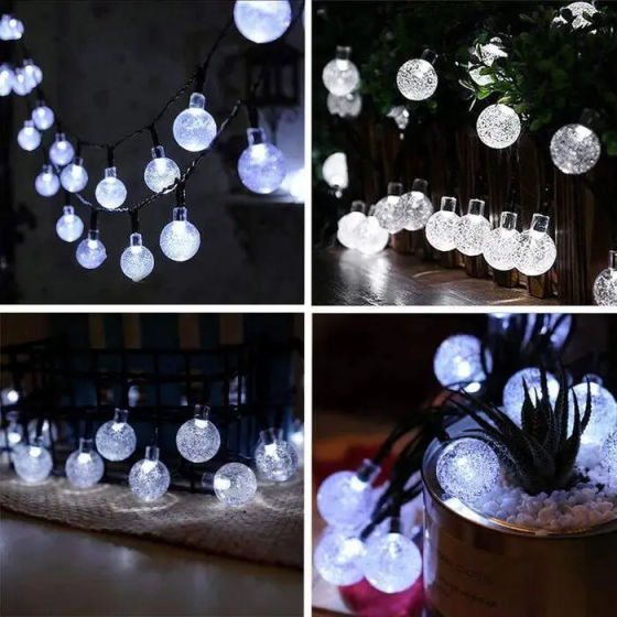Гірлянда Кульки 100 LED Біла 10м, вулична гірлянда як кульки, світлодіодні гірлянди 100 куль Київ