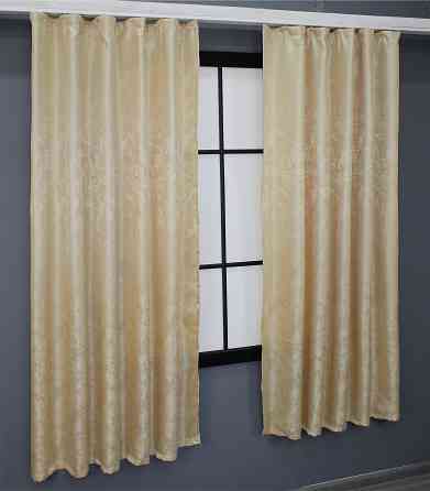 Комплект штор VR-Textil Жакард Мрамор Al1 № 438ш 130х170 см 2 шт Темно-бежевий (35-0103) Київ