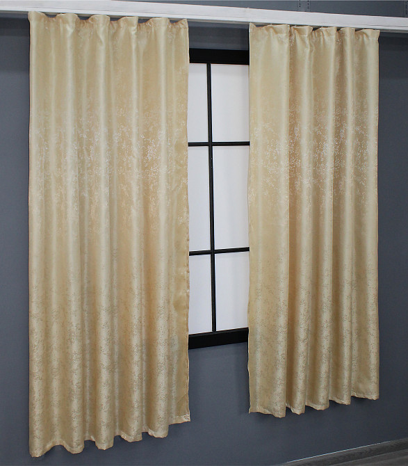 Комплект штор VR-Textil Жакард Мрамор Al1 № 438ш 130х170 см 2 шт Темно-бежевий (35-0103) Київ - фото 4