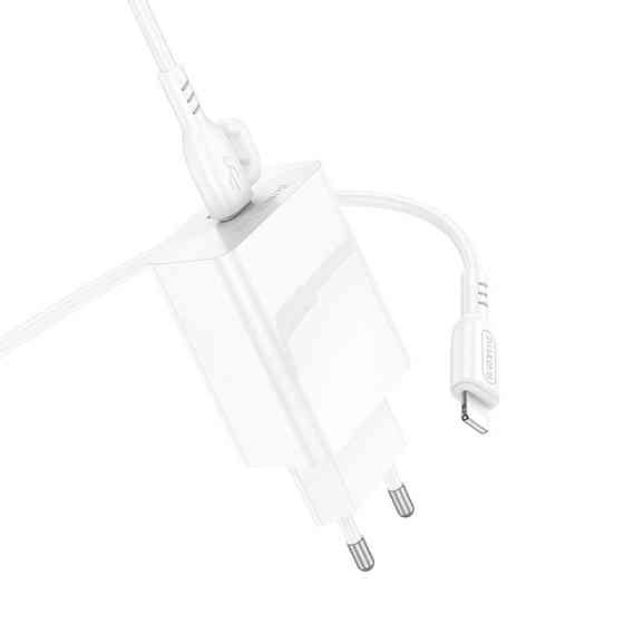 Сетевое зарядное устройство с кабелем BOROFONE BA21A Pro Long journey single port PD20W charger set(C to iP) White Одесса