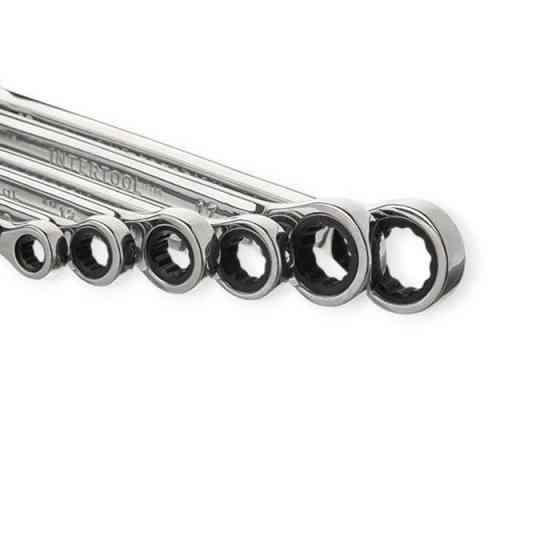 Набор ключей рожково-накидных с трещеткой 8-19 мм 8 шт (планшет) CrV Мукачево