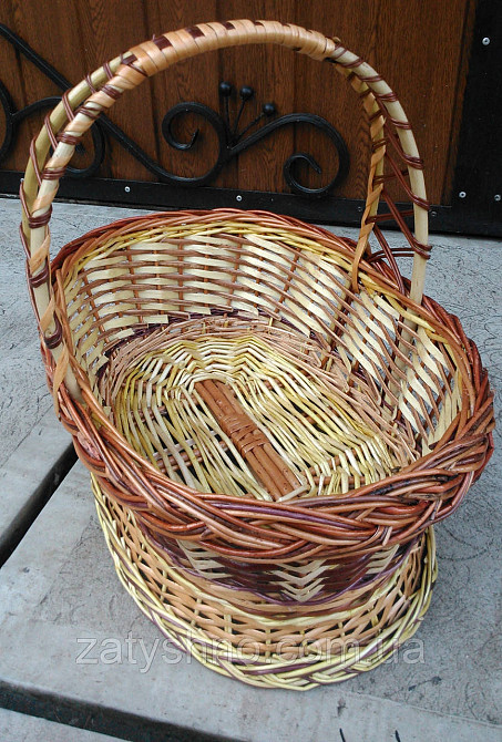 Кошик подарунковий з лози з забарвленням Київ - фото 4