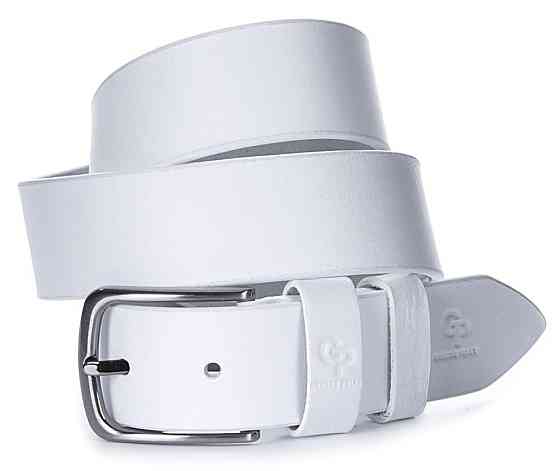 Шикарный мужской кожаный ремень GRANDE PELLE 00917 Белый Киев