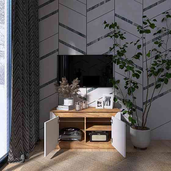 Тумба 2-х дверная закритая Эверест Нордик-980 98х38х53 см Белый + Дуб крафт золотой (DTM-5525) Днепр