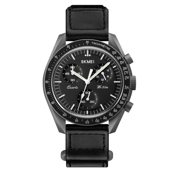 Чоловічий наручний класичний годинник Skmei 1982 (Чорний з сірим) Вінниця