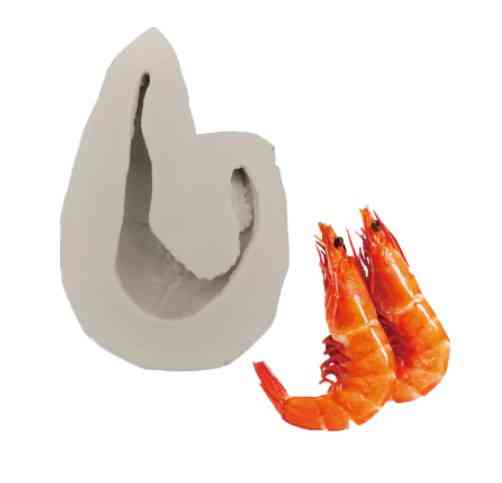 Молд силіконовий Креветка 52 на 77 мм сірий Київ