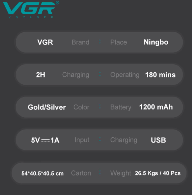 Електробритва VGR V-350 Золотий Дніпро - фото 3