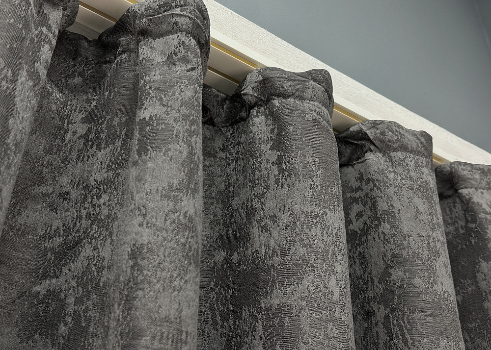 Комплект коротких штор VR-Textil Жаккард Sultan XO № 1558ш Темно-серый 130х170 см 2 шт (35-0350) Киев - изображение 8