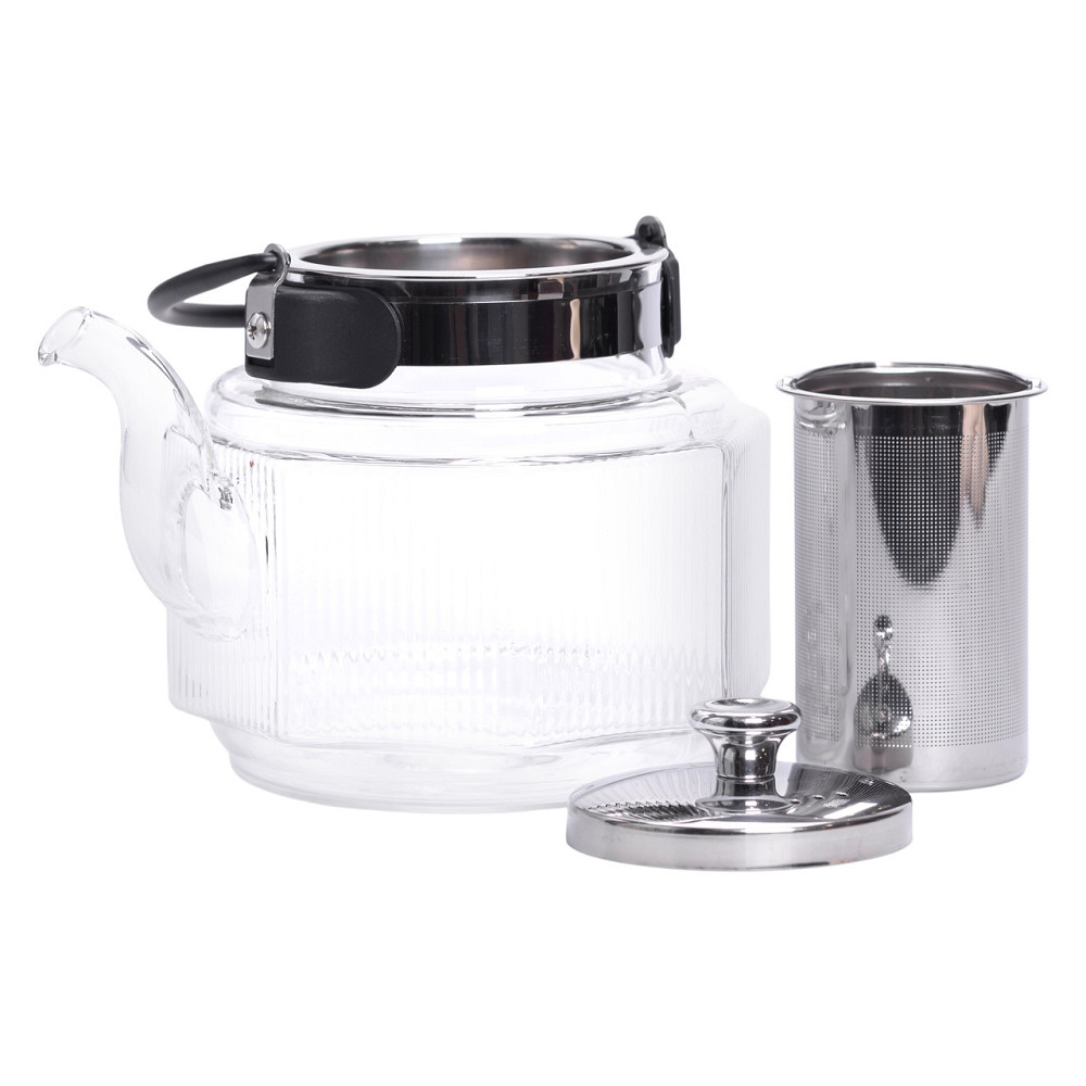 Заварник скляний чайник 1.1 л з ручкою і фільтром прозорий HP-33-4 Коломия - фото 2