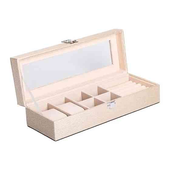 Скринька для прикрас із еко шкіри 31×11×8 см органайзер для ювелірних виробів HP-5-5BE Коломия