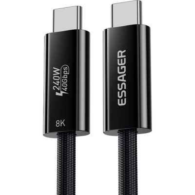 Дата кабель USB-C to USB-C 1.0m Thunderbolt 4 240W 8K60Hz black Essager (EXCTT4-PL01-P) Вінниця - фото 3