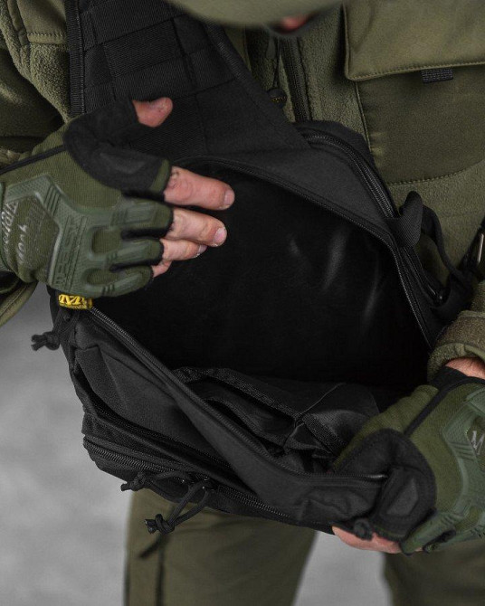 Сумка-слінг тактична з однією лямкою SILVER KNIGHT 8 л black ВТ6396 Одеса - фото 3