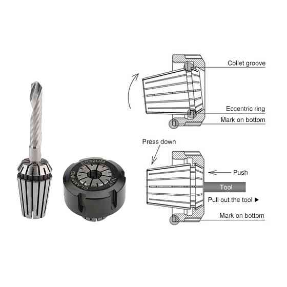 Зажимные цанги ER32, набор 9 шт, 2-20 мм для фрезера Киев