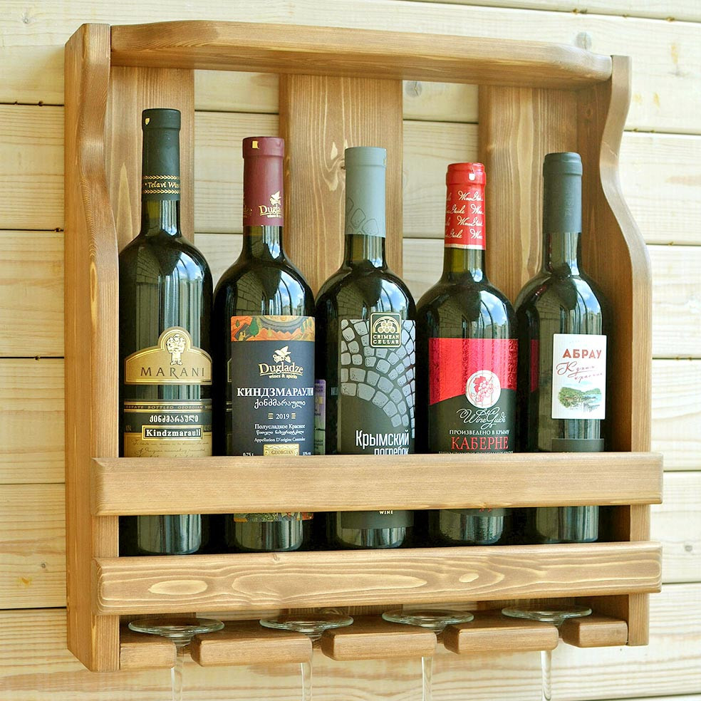 Настенная винная полка 
