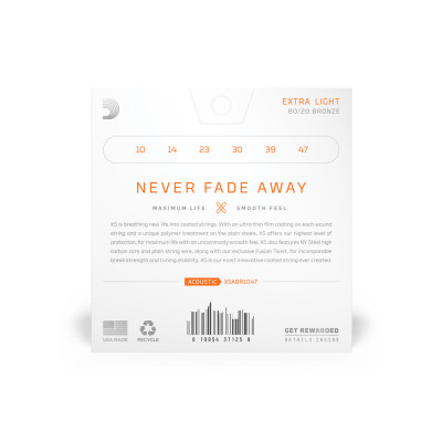 Струны для гитары D'Addario XS 80/20 Bronze Extra Light (10-47) (XSABR1047) Винница - изображение 3