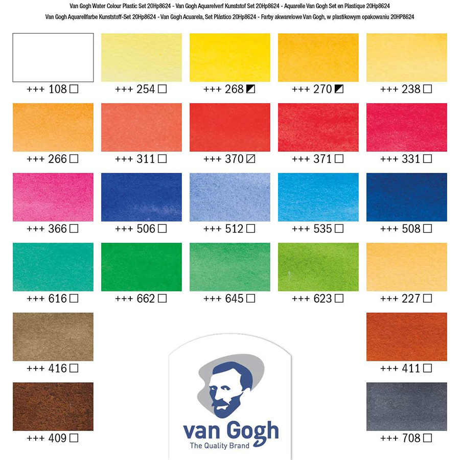 Набор акварельных красок VAN GOGH 24 кювета кисть Киев - изображение 4