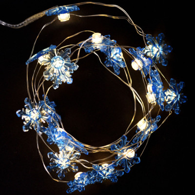 Гирлянда YES! Fun На медной проволоке Снежинки 20 LED Тепло-белая 2.2 м На батарейках (801212) Винница - изображение 3