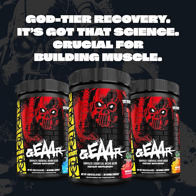 Аминокислоты Mutant GEAAR 400 г, Blue Raspberry Луцк - изображение 3