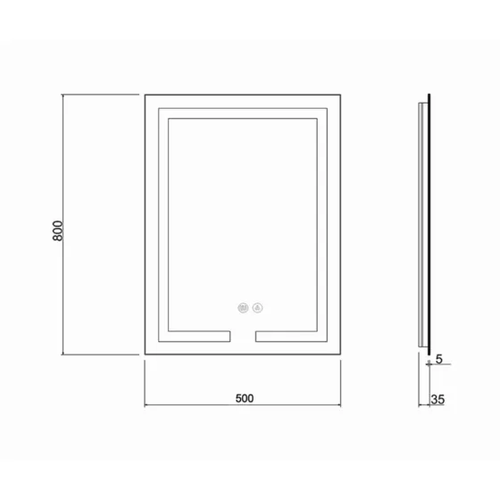 Дзеркало Qtap Mideya (DC-F936) 500х800 з LED-підсвіткою Touch, з антизапотіванням, димером QT2078F936W Київ