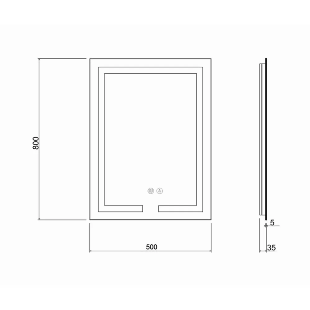 Зеркало Qtap Mideya (DC-F936) 500х800 с LED-подсветкой Touch, с антизапотеванием, диммером QT2078F936W Киев - изображение 2