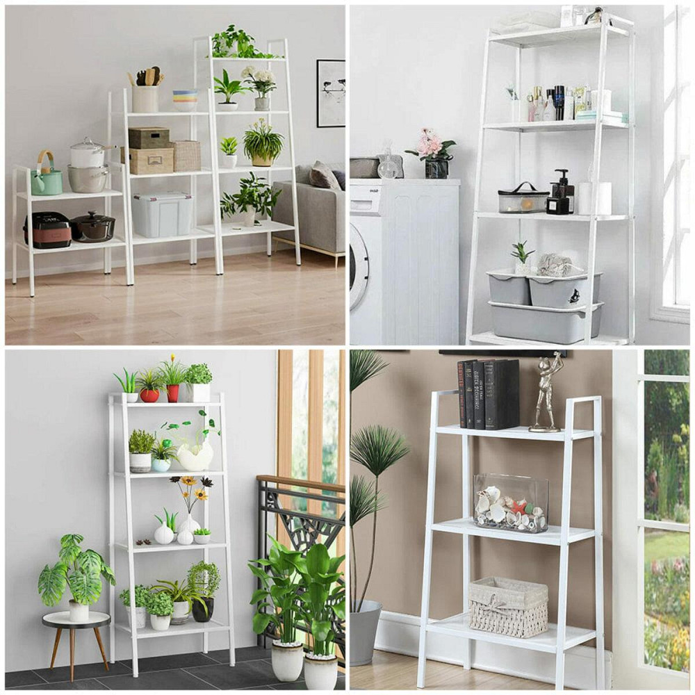 Стеллаж-этажерка четырехъярусный из металла 60х35х148см Белый SW-00002104 Днепр - изображение 7