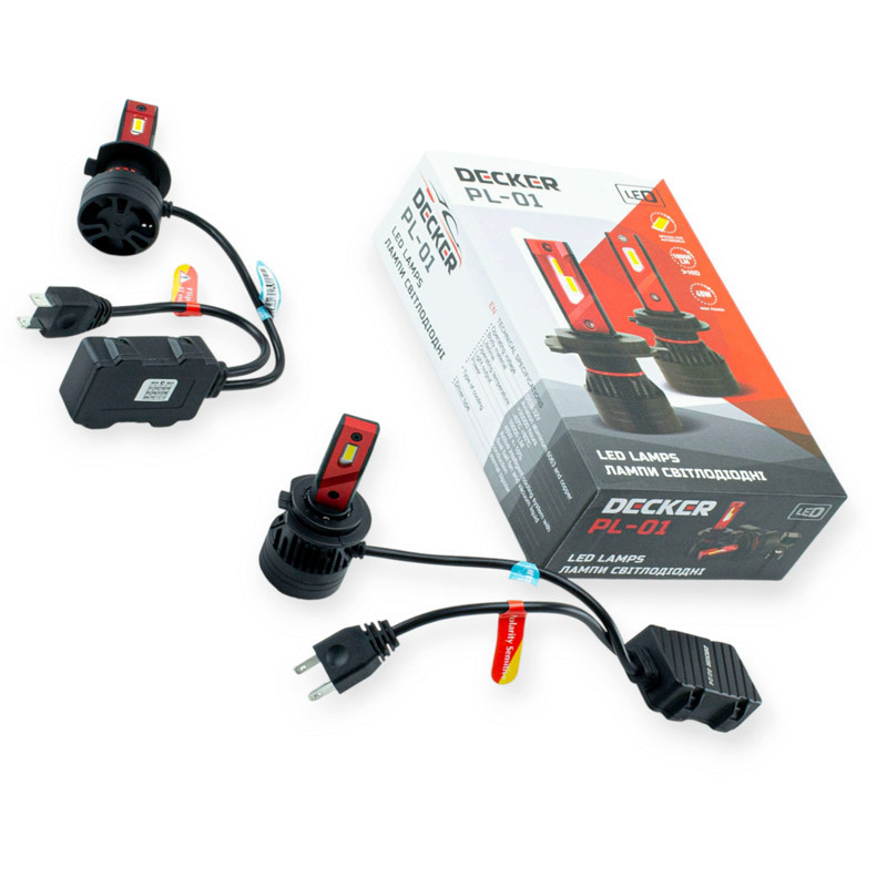 Автолампа LED H7 12V-24V PL-01 45W 5000K 10000L радиатор и вентилятор Мукачево - изображение 1